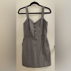 Hollister Black and White Gingham Plaid Mini Dress